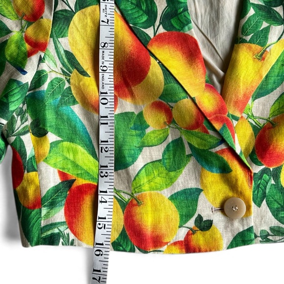 Farm Rio Tropical Citrus Orange Cropped Jacket Mini Skirt Set Iconic Print Sz S - Picture 7 of 15